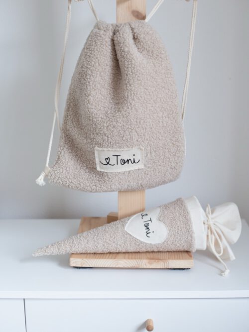 Turnbeutel Teddystoff personalisiert