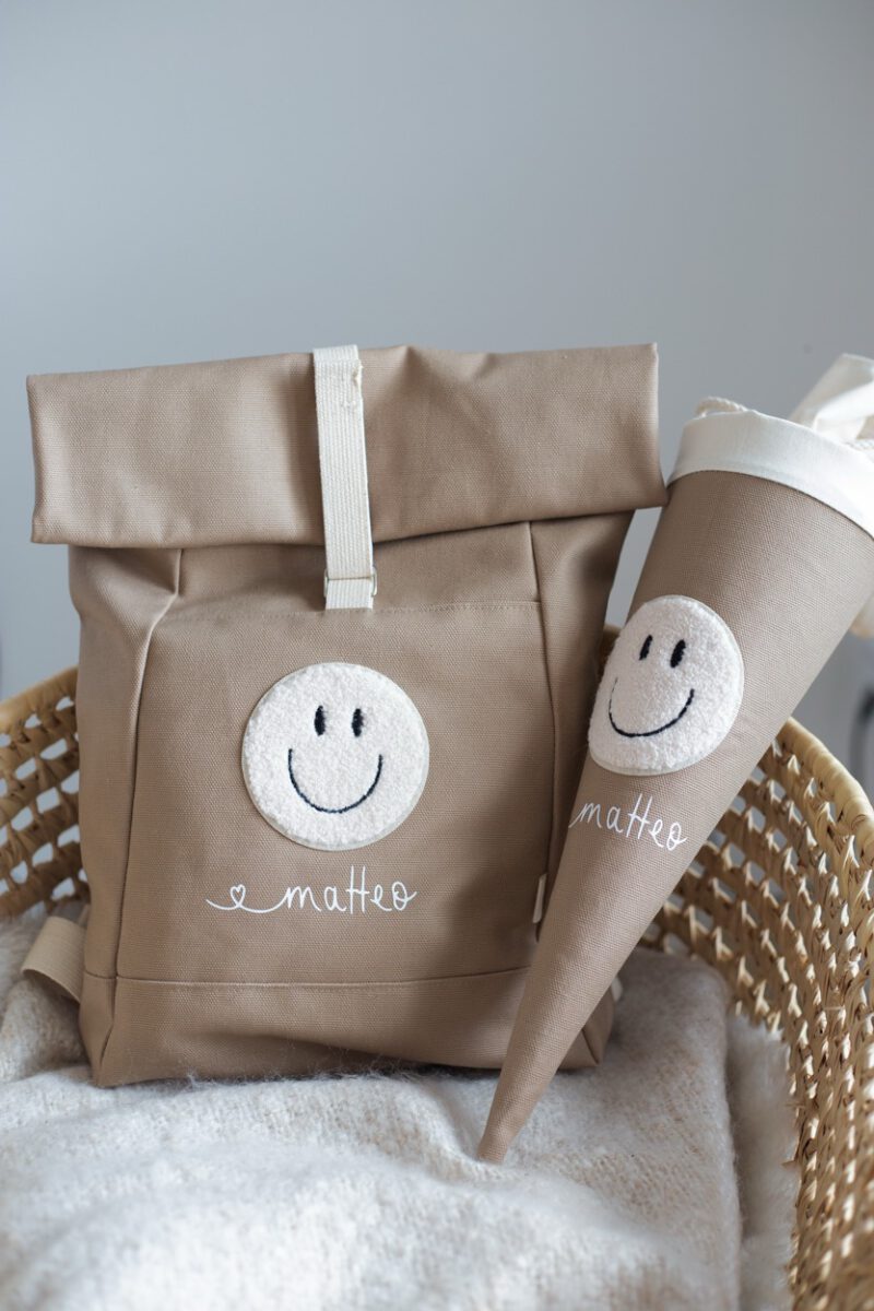 Geschwistertüte Kitatüte personalisiert Smiley – Bild 2