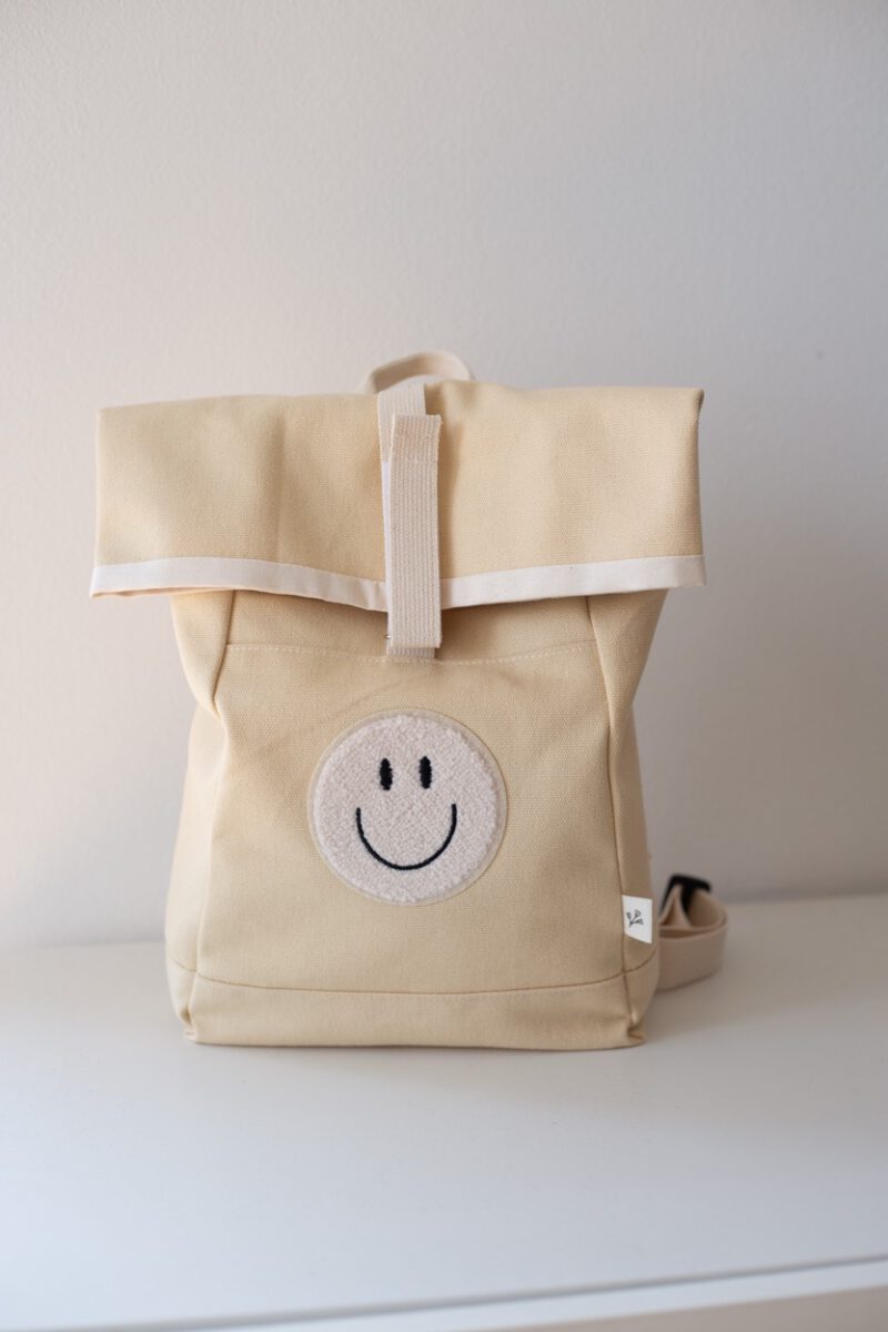 Kinderrucksack Rolltop personalisiert Smiley
