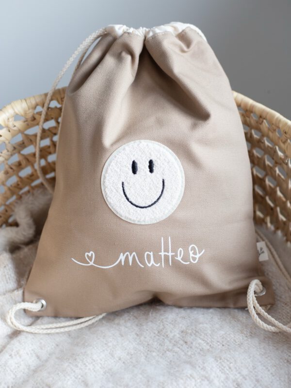 Turnbeutel personalisiert Smiley