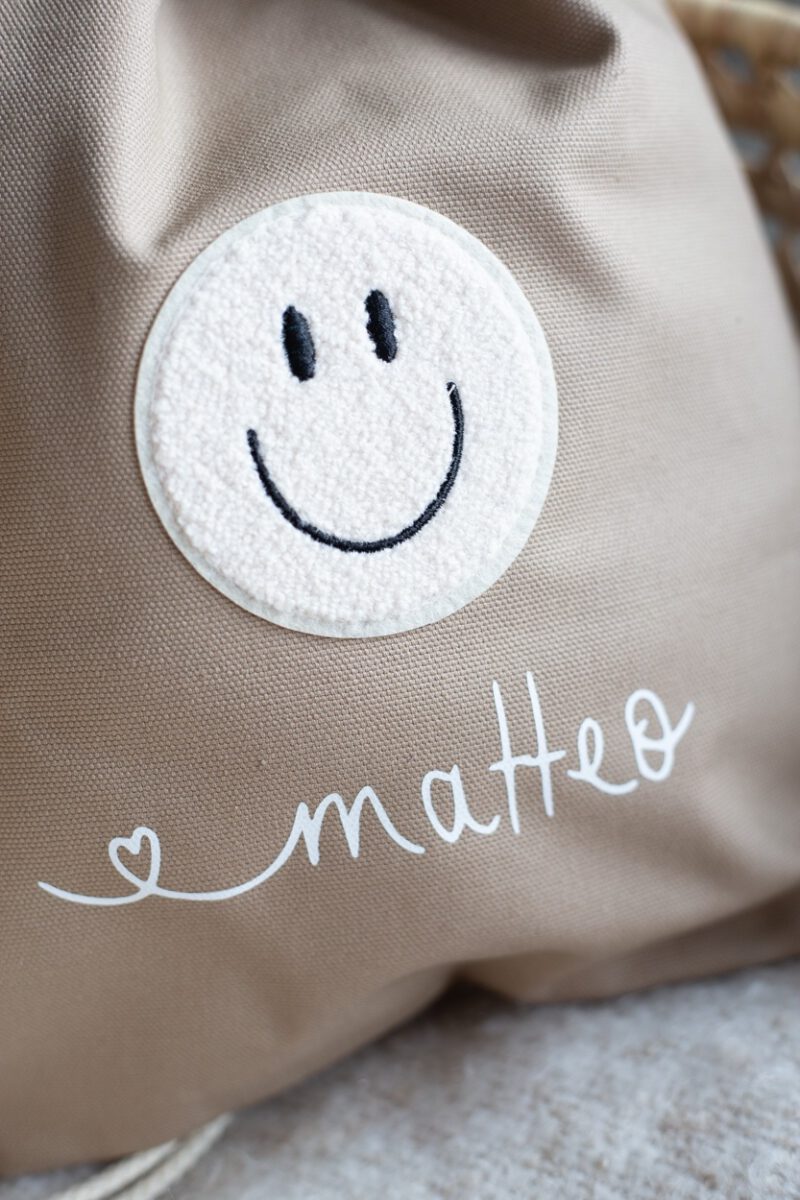 Turnbeutel personalisiert Smiley – Bild 2